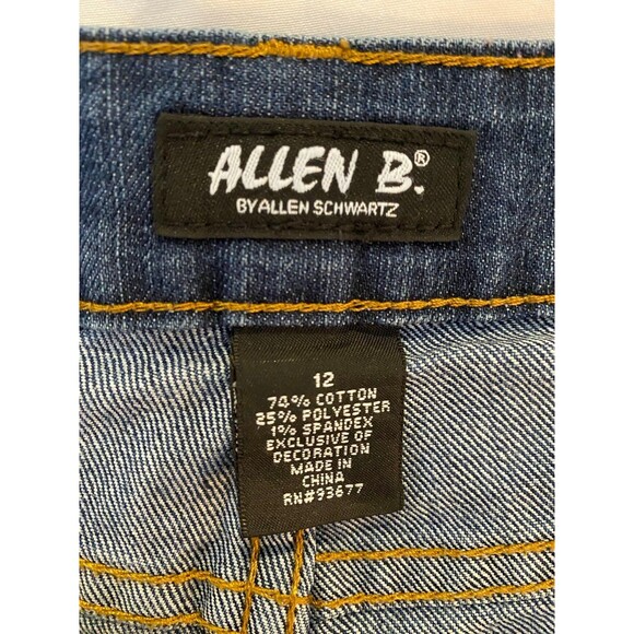 Allen B WomansShort Shorts Size 12 Distressed Daisy Dukes w/fringed Edge - Picture 9 of 9